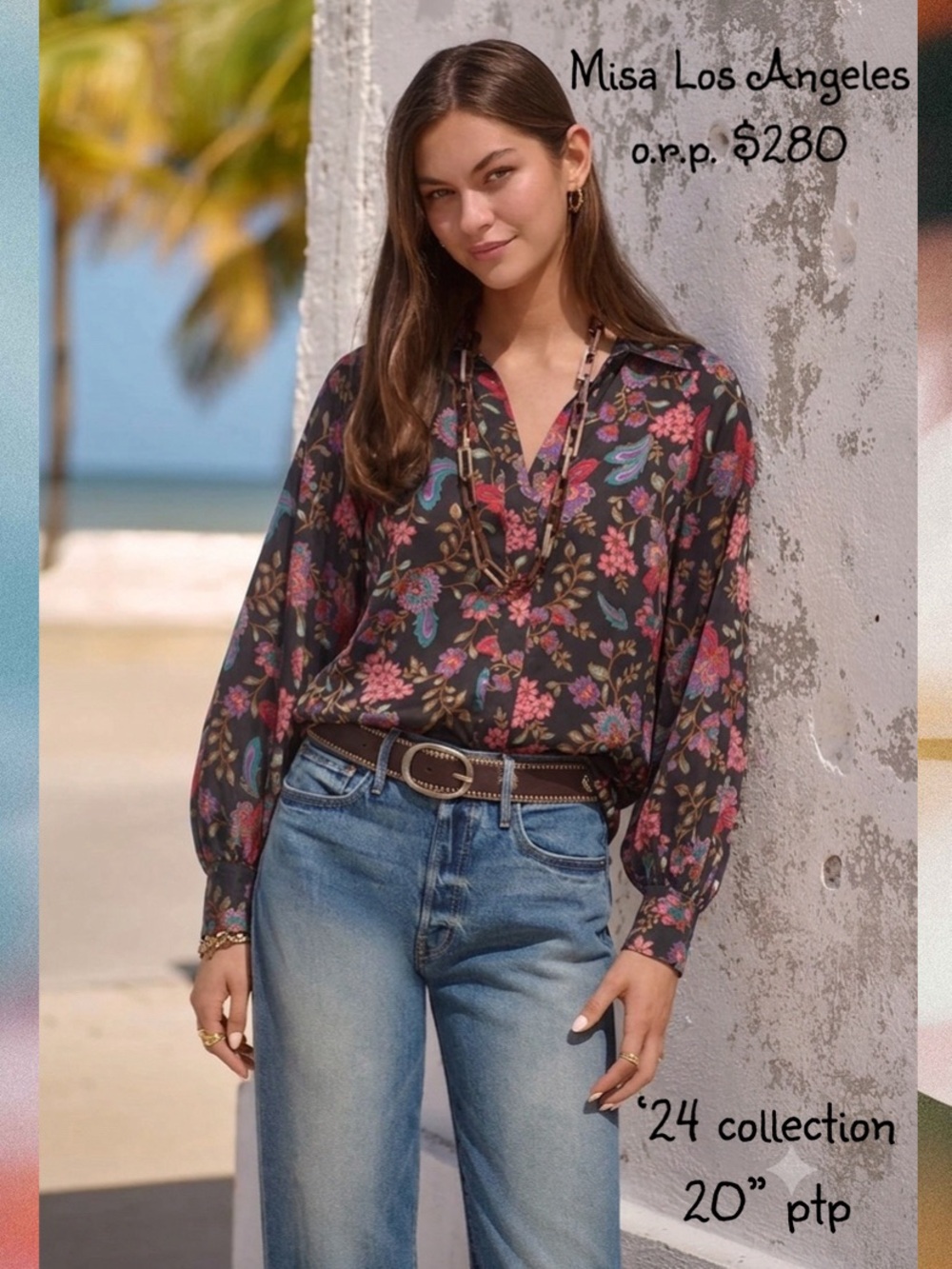 MISA LOS ANGELES $280 • 18” PTP • floral blouse - Picture 8 of 8